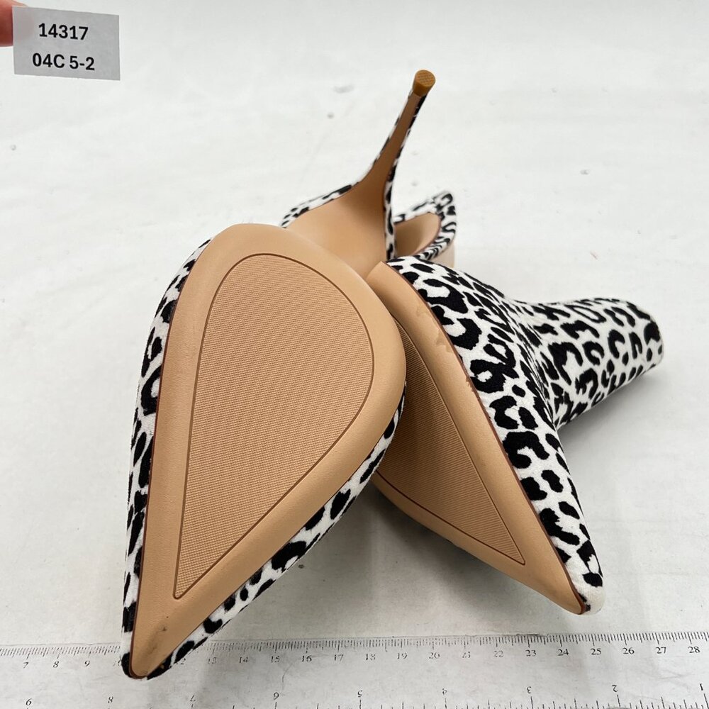 Fowt White Leopard Print Side V Cut Pointed Toe H… - image 7